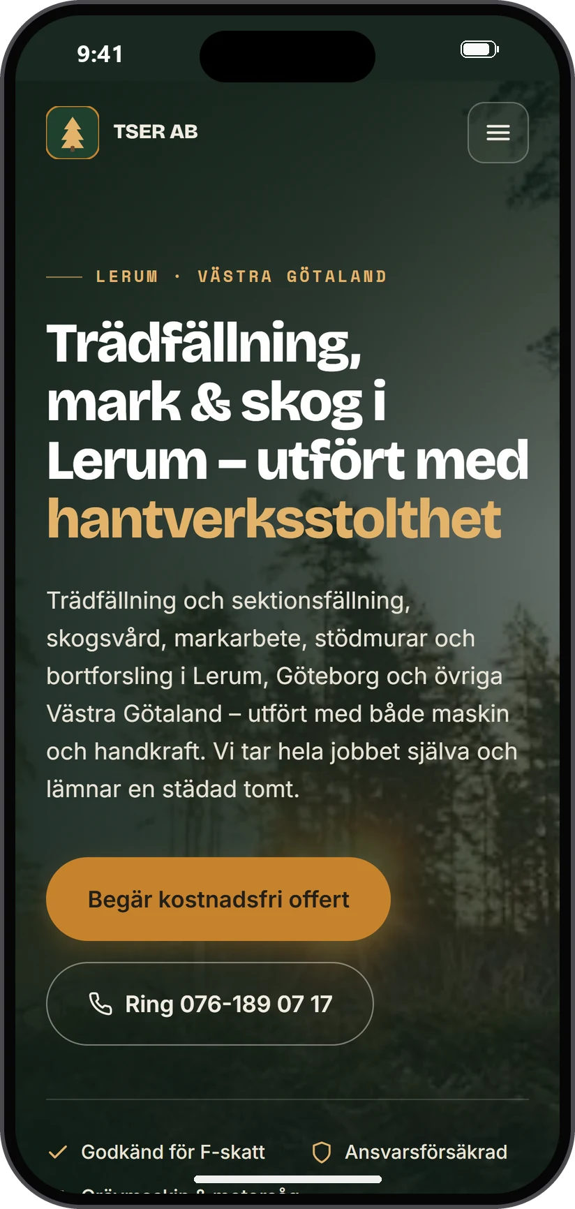 tserab.se i en telefon